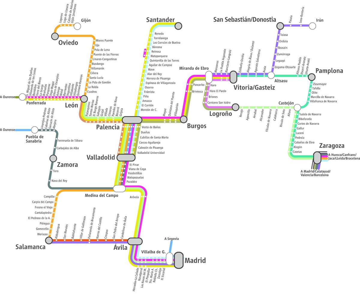 지도 마드리드의 renfe