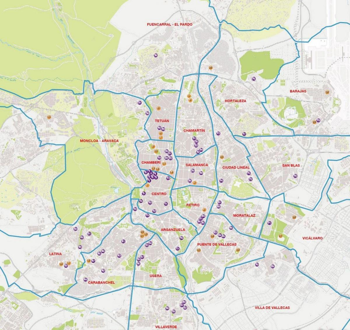지도 마드리드의 barrios