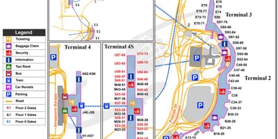 지도의 스페인 마드리드 공항