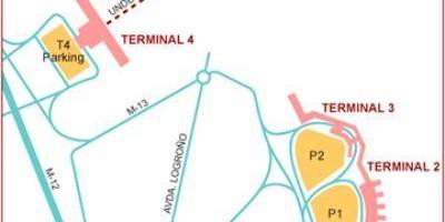 마드리드의 공항 터미널 지도